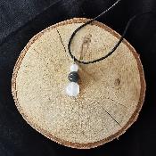 Collier en pierre de lune noir et blanche, Bubble's