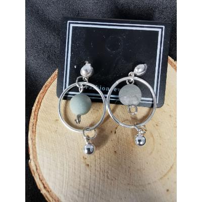 Boucle d'oreille en amazonite