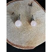 Boucle d'oreille en quartz rose, just'1