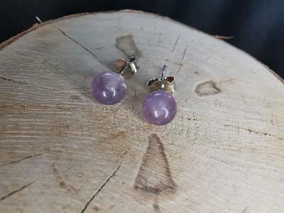 Boucle d'oreille puce en amethyste