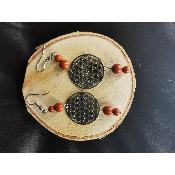 Boucle d'oreille en jaspe rouge 
