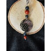 Collier jaspe rouge et hématite
