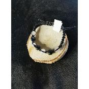 Bracelet chamballa en pierre de lave et quartz rose