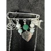 BROCHE en amazonite aventurine verte
