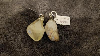 Pendentif en topaze blanc 