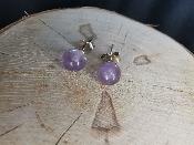 Boucle d'oreille puce en amethyste