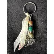 Porte clé en malachite et unakite