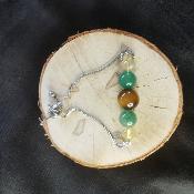 Bracelet en oeil du tigre, aventurine verte et citrine