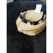 Bracelet chamballa en pierre de lave et quartz rose