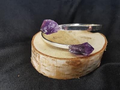 Bracelet jonc améthyste 