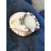 Bracelet en quartz rose et jaspe cappuccino