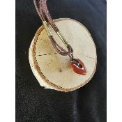 Collier en jaspe rouge en forme de cœur