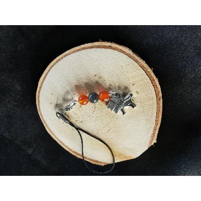Charmes de téléphone en cornaline et cordierite