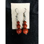 Boucle d'oreille en jaspe rouge, Bubble's