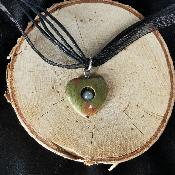 Collier en unakite et pierre de lune blanche