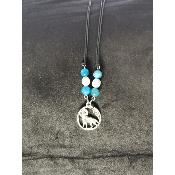 Collier en apatite et howlite