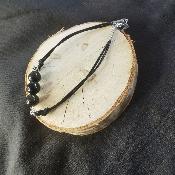 Bracelet obsidienne dorée et spinelle noir