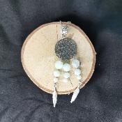 Collier en aigue marine avec fleur de vie